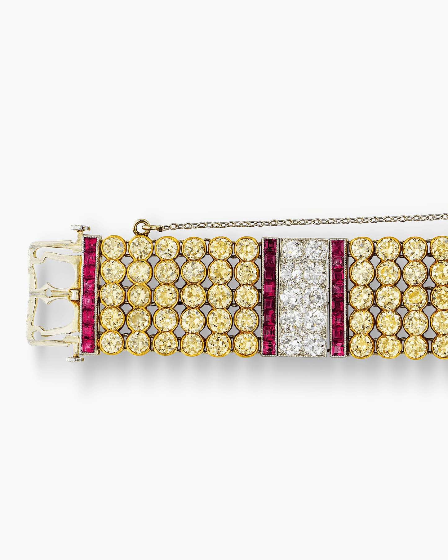 Art Deco Yellow Diamond and Ruby Bracelet by Black Starr & Frost