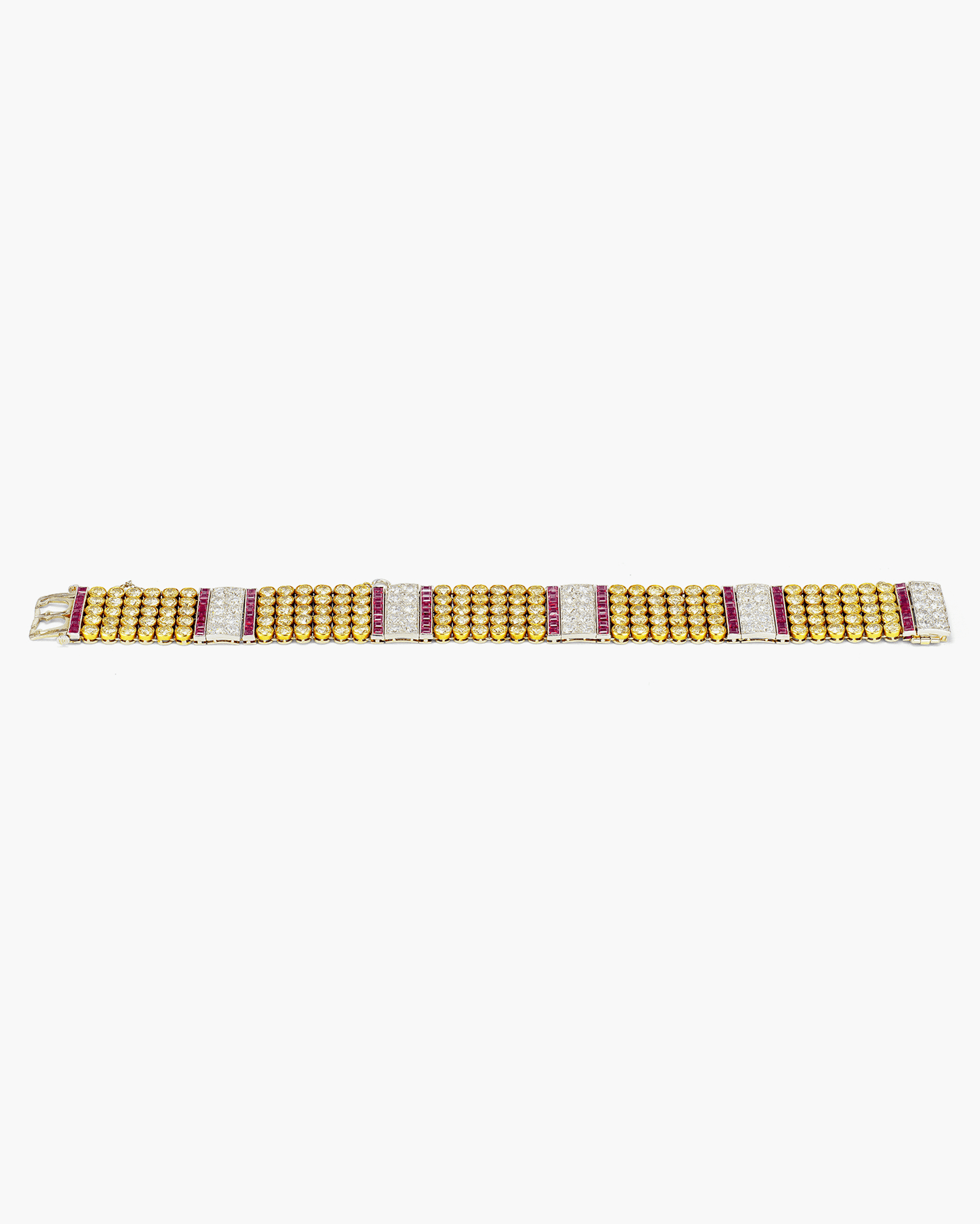 Art Deco Yellow Diamond and Ruby Bracelet by Black Starr & Frost