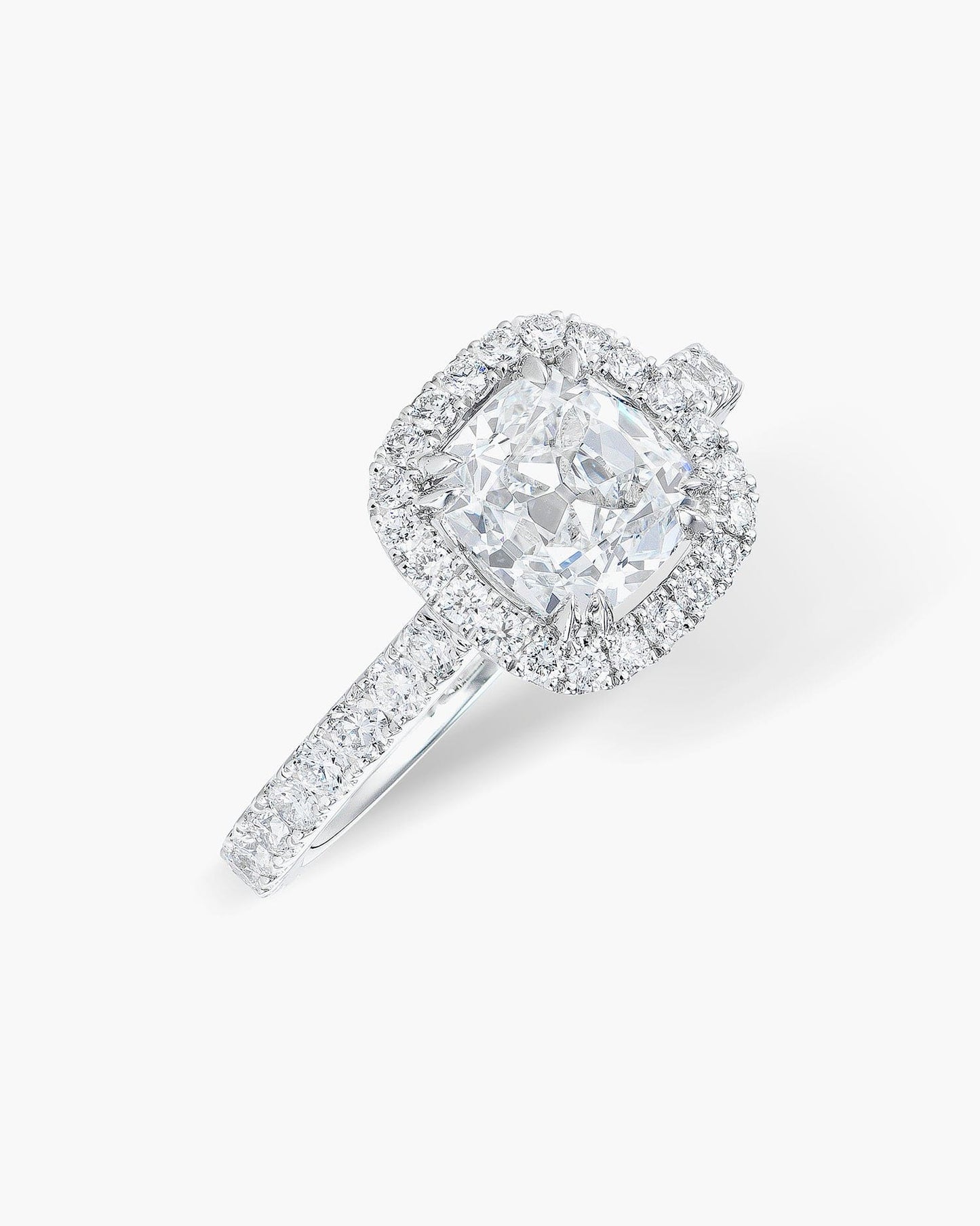 1.52 carat Antique Cushion Cut Diamond Ring