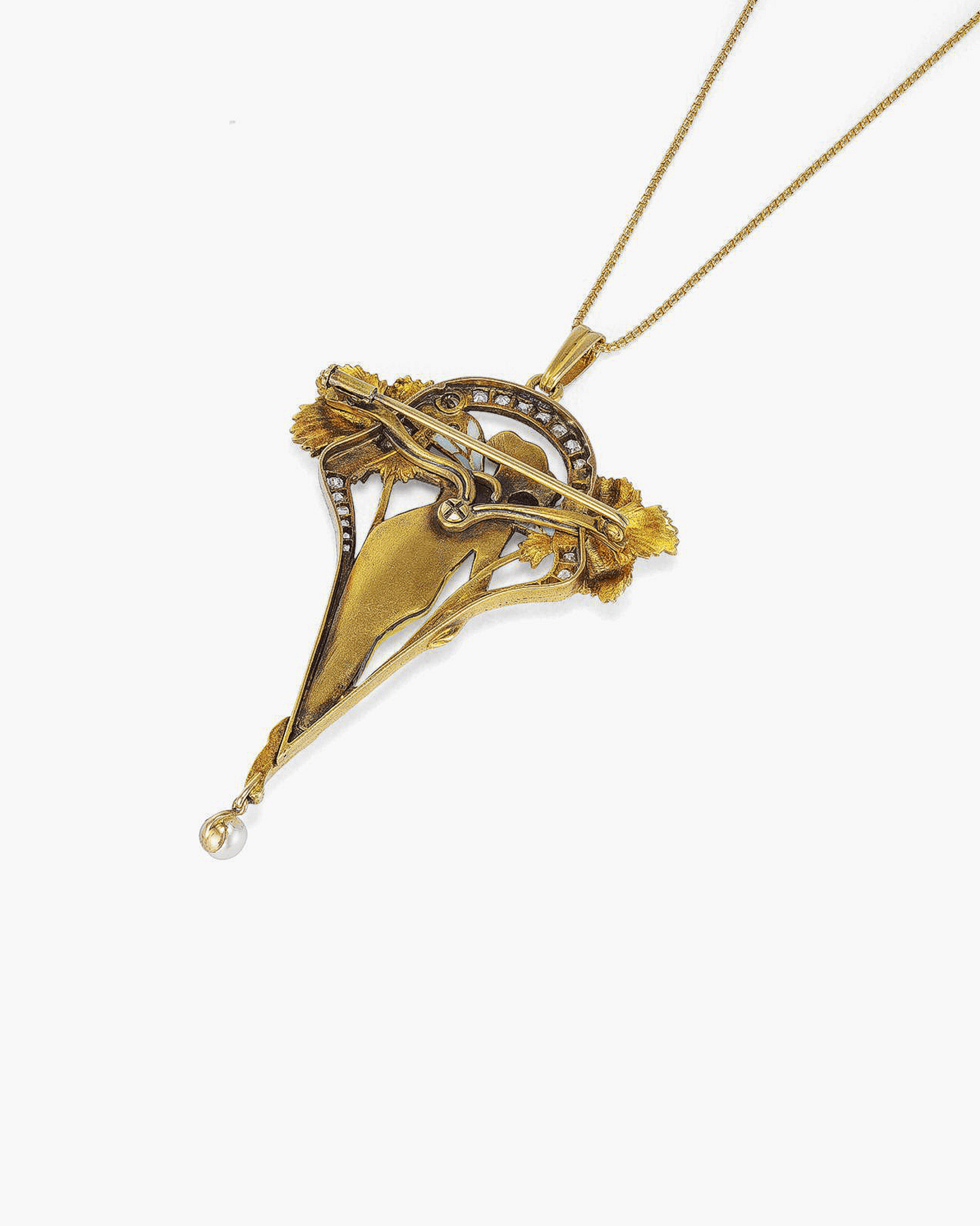 Art Nouveau Plique-à-jour Diamond Pendant by Masriera y Carreras