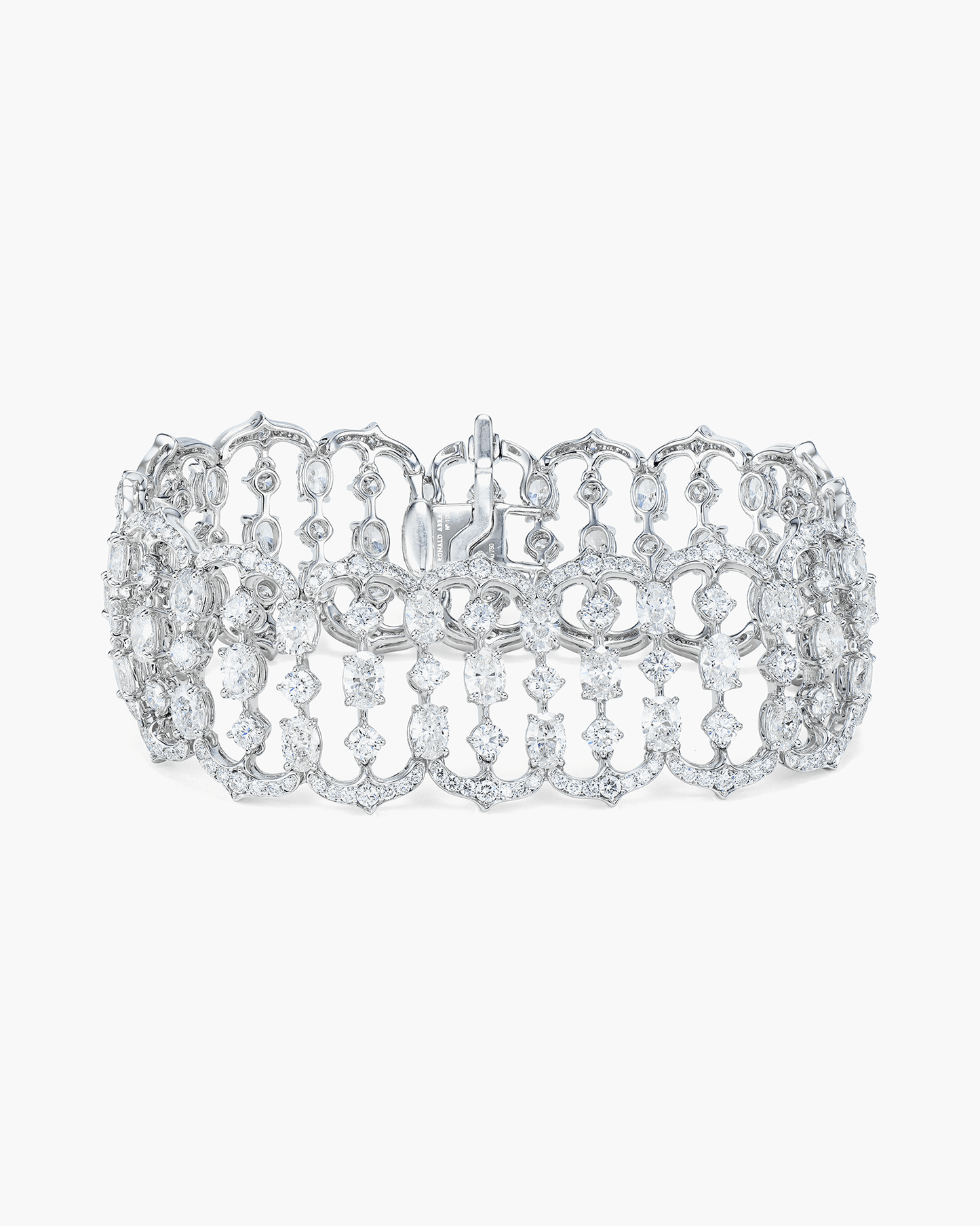 Oval Shape and Round Diamond Arch Bracelet