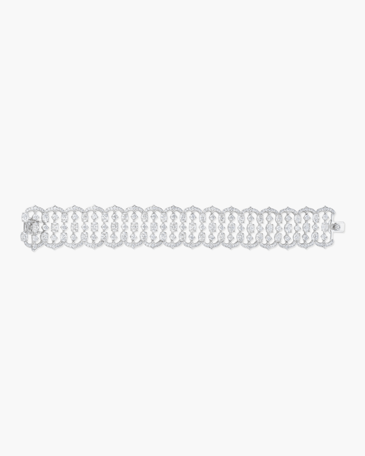 Oval Shape and Round Diamond Arch Bracelet