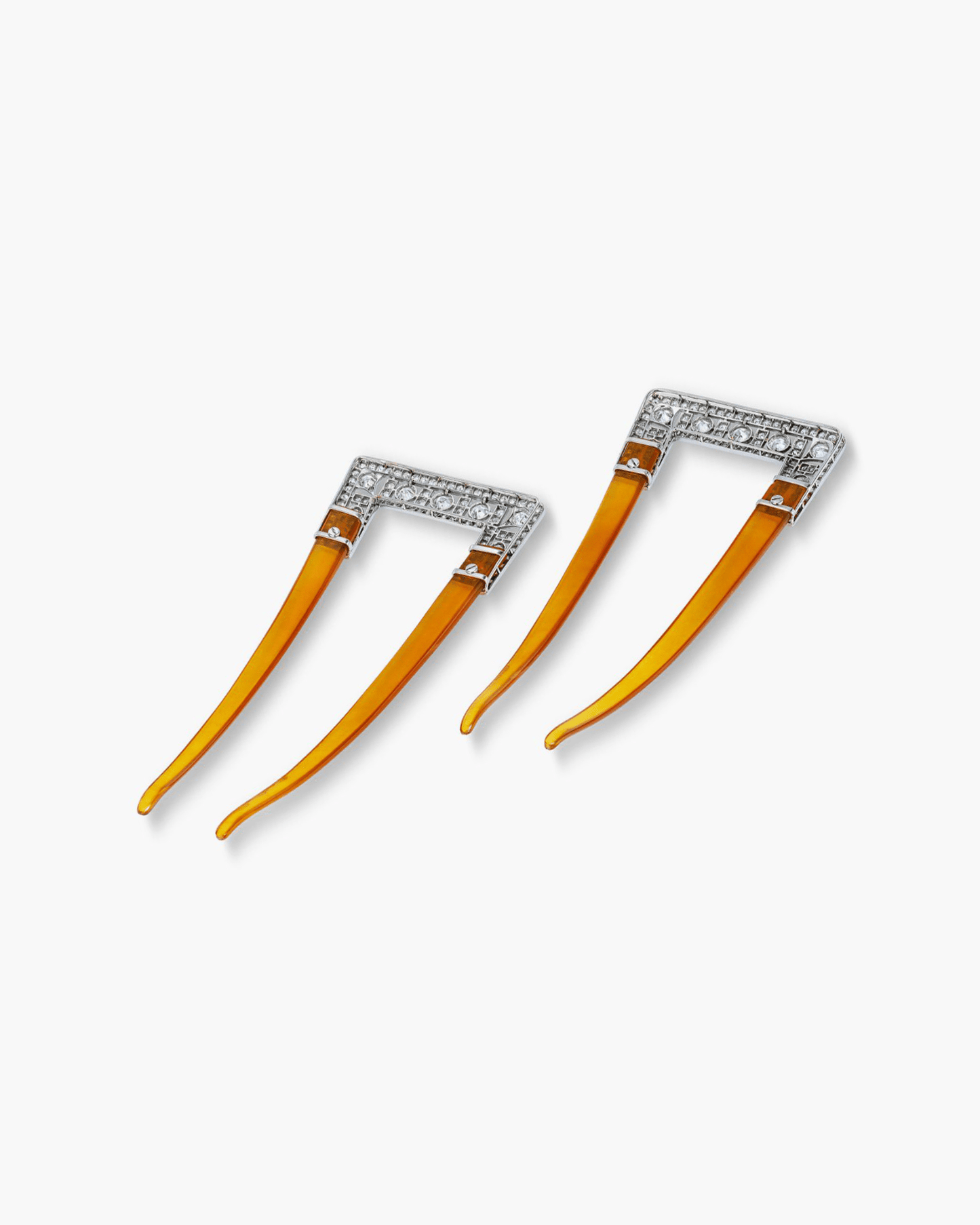 Edwardian Diamond and Tortoise Shell Hair Combs by Cartier
