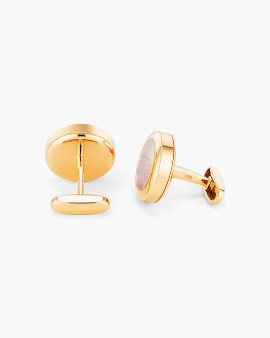 Ruby and Mother of Pearl Floating Cufflinks (High Polish)