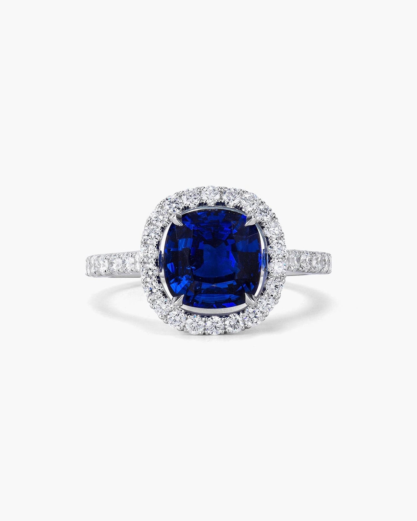 2.62 carat Cushion Cut Madagascar Sapphire and Diamond Ring