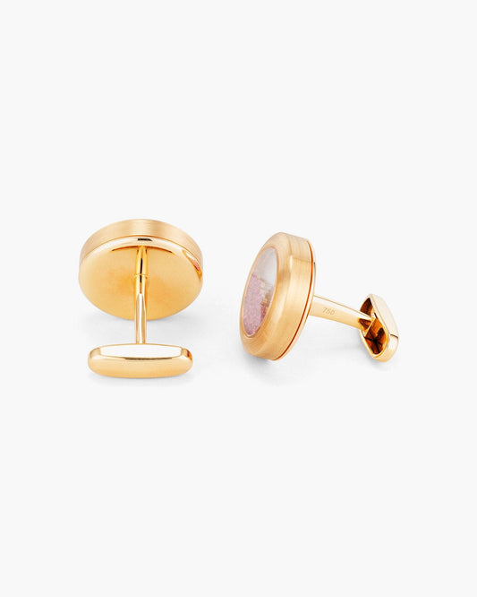 Ruby and Mother of Pearl Floating Cufflinks (Matte Finish)