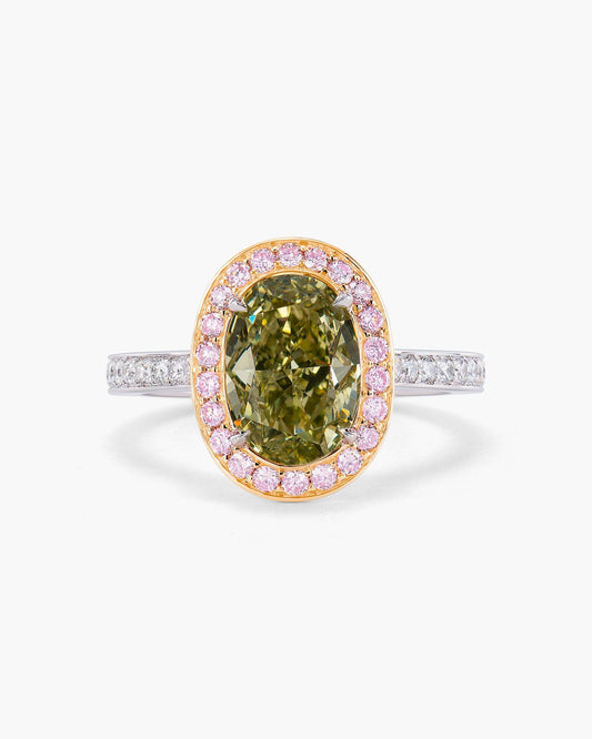 2.01 carat Oval Shape Chameleon Diamond Ring