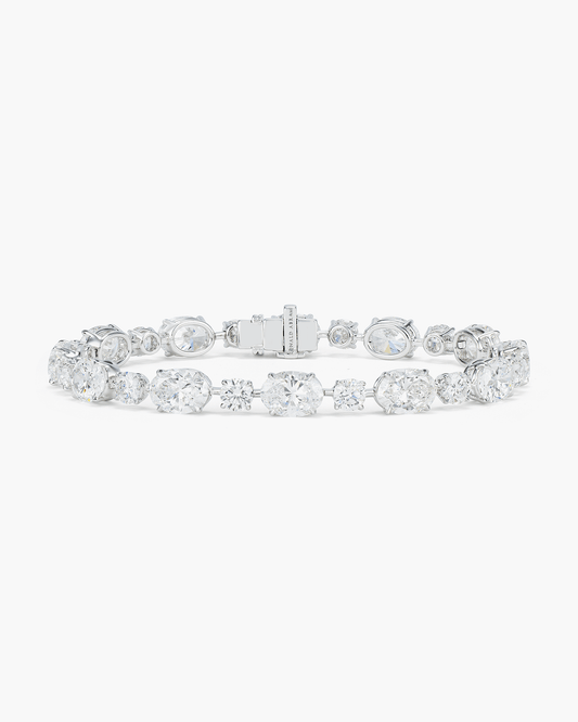 Oval Shape and Round Brilliant Cut Diamond Bracelet (1.00 carat)