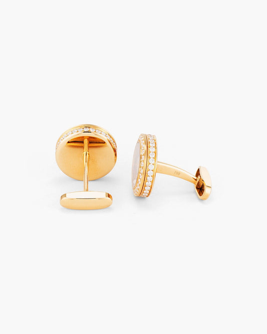 Diamond and Enamel Roulette Wheel Cufflinks