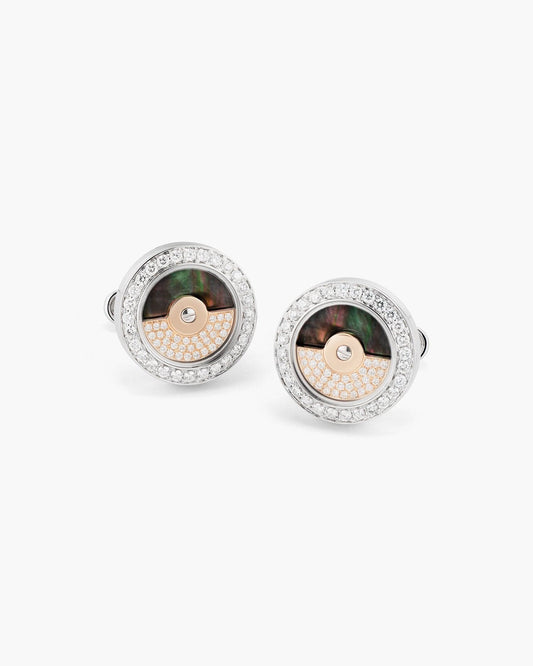 Diamond and Mother of Pearl Rotor Cufflinks