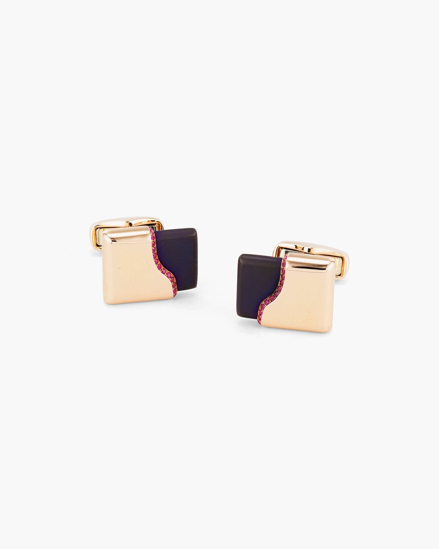 Ruby and Purple Titanium Case Cufflinks