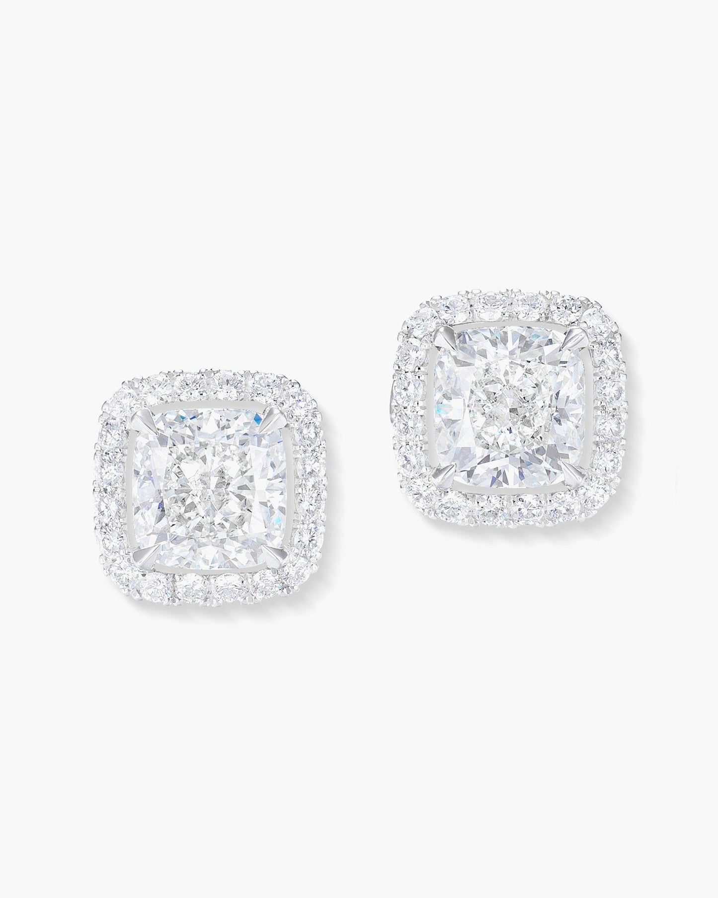 2.43 carat Cushion Cut Diamond Ear Studs