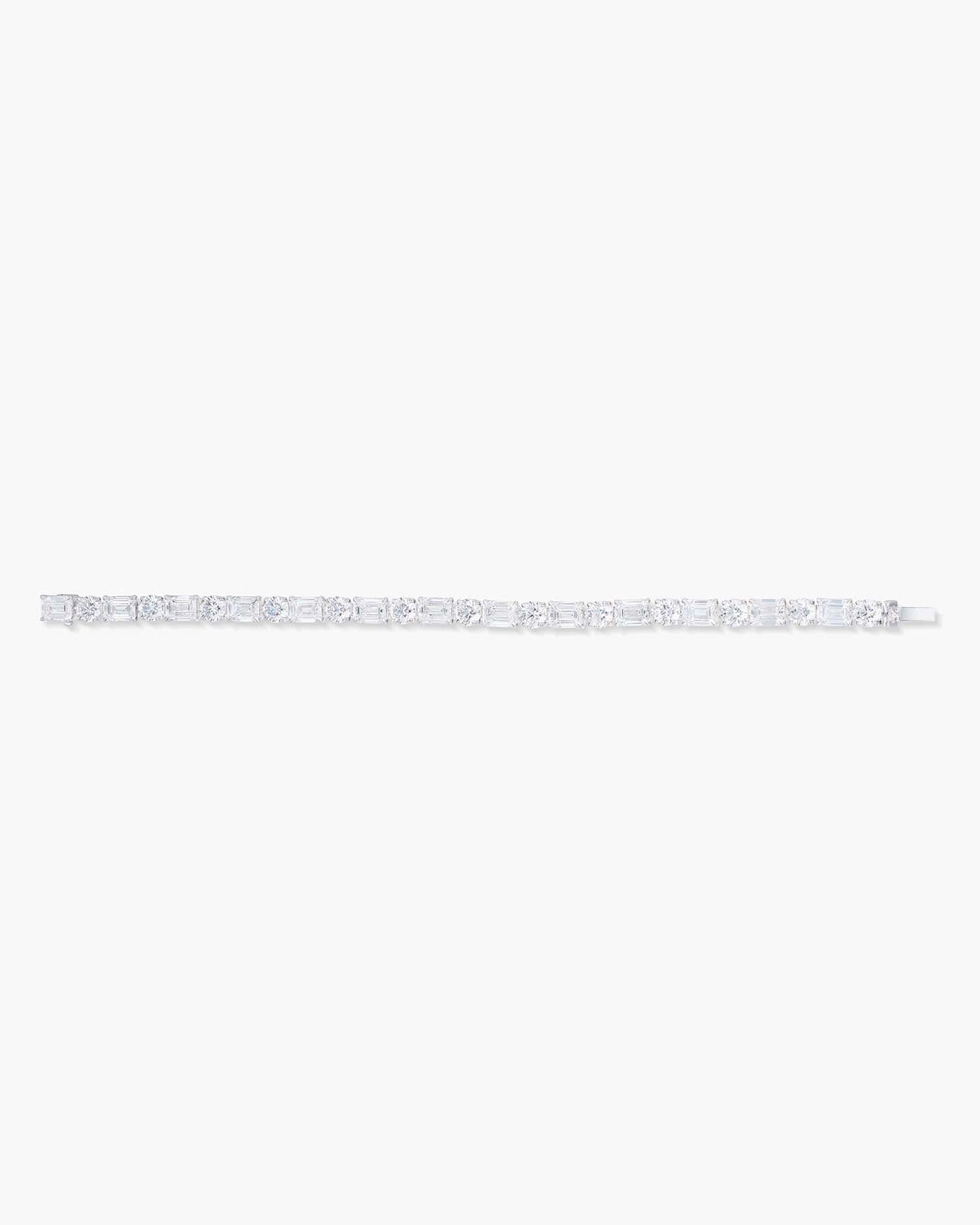 Emerald Cut and Round Brilliant Cut Diamond Bracelet (1.00 carat)