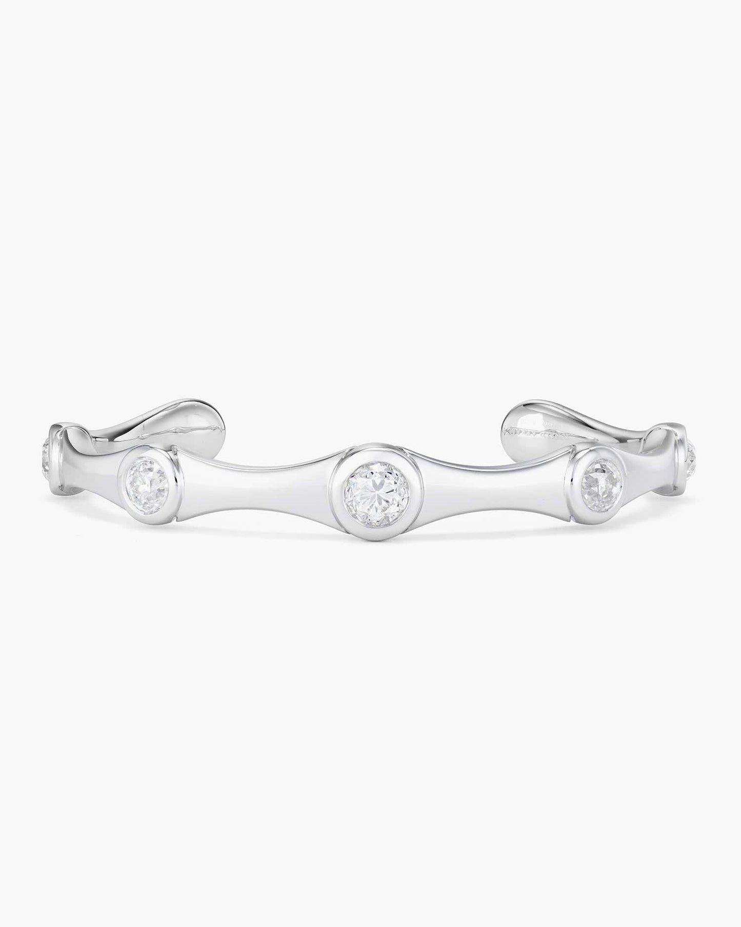 Old European Cut Diamond Bamboo Bangle