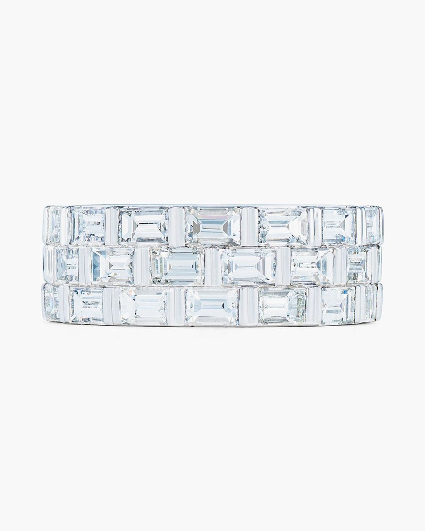 3-Row Baguette Diamond Platinum Eternity Ring