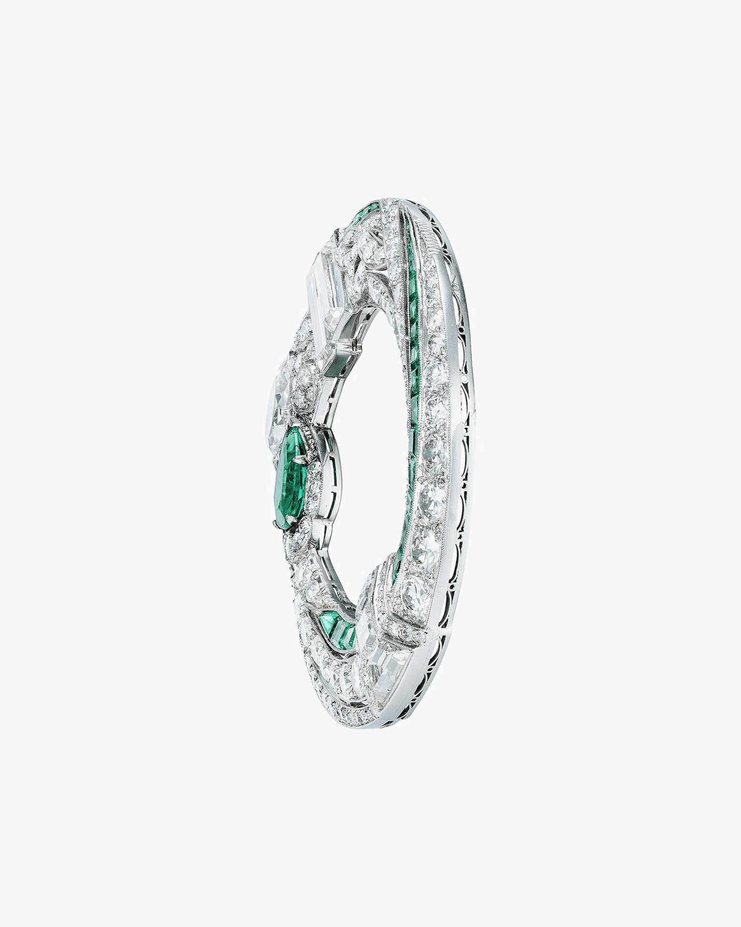 Art Deco Emerald and Diamond Brooch by Oscar Heyman