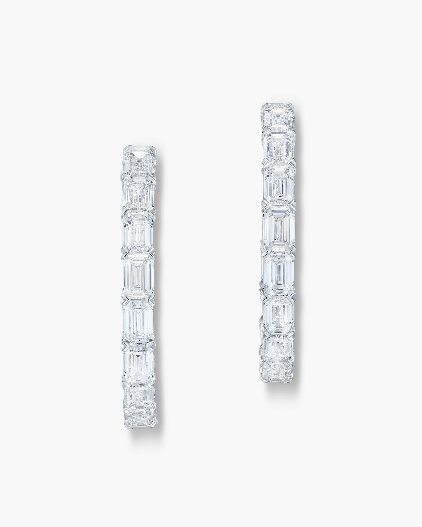 Emerald Cut Diamond Hoop Earrings (1.00 carat)