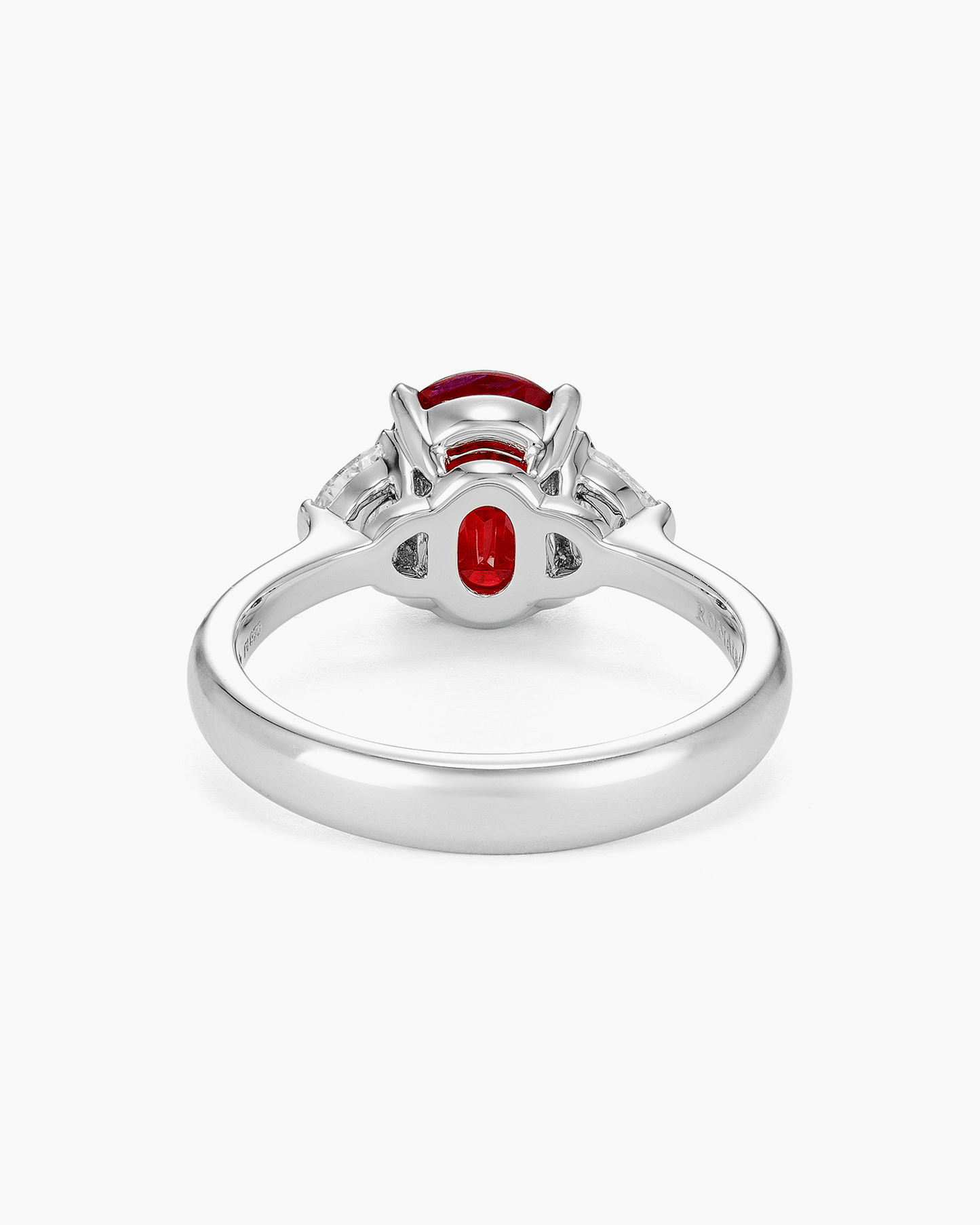 3.07 carat Oval Shape Burmese Ruby and Diamond Ring