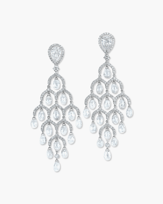 Briolette Diamond Chandelier Earrings