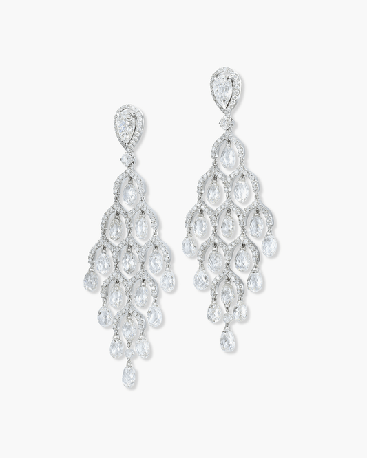 Briolette Diamond Chandelier Earrings