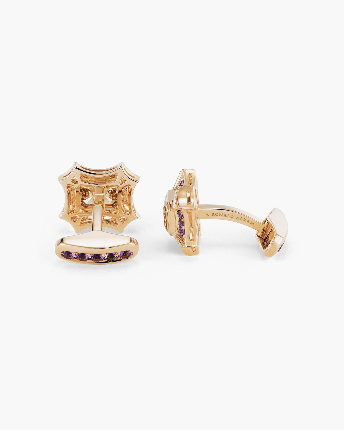 Coloured Diamond and Amethyst Cufflinks