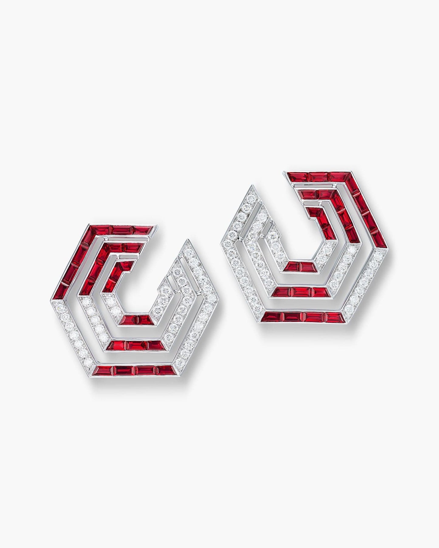 Ruby and Diamond Concentrica Earrings