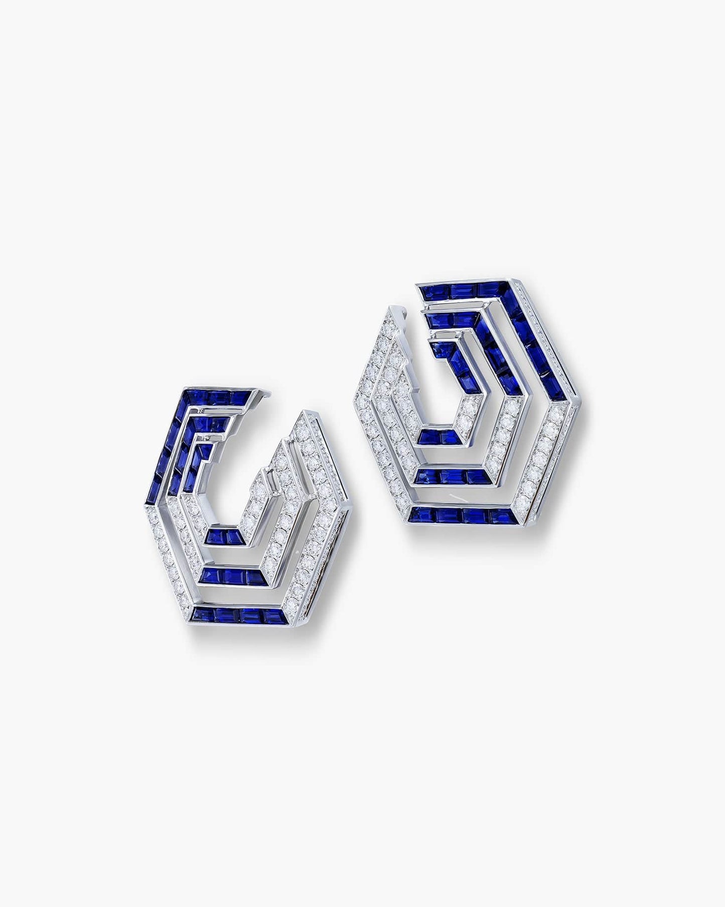 Sapphire and Diamond Concentrica Earrings