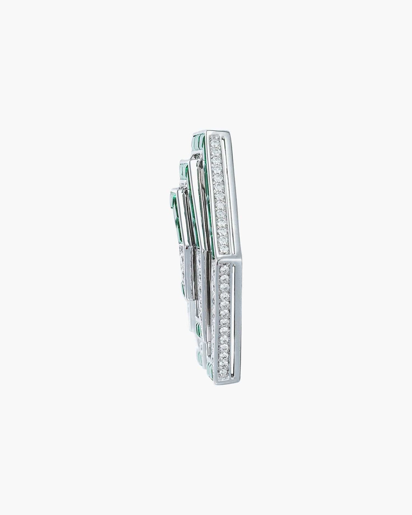 Emerald and Diamond Concentrica Earrings
