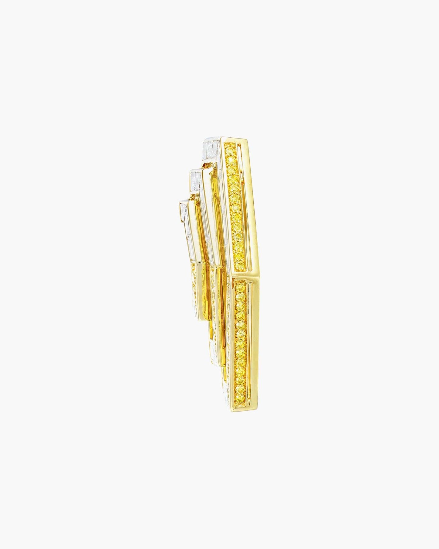 Yellow and White Diamond Concentrica Earrings