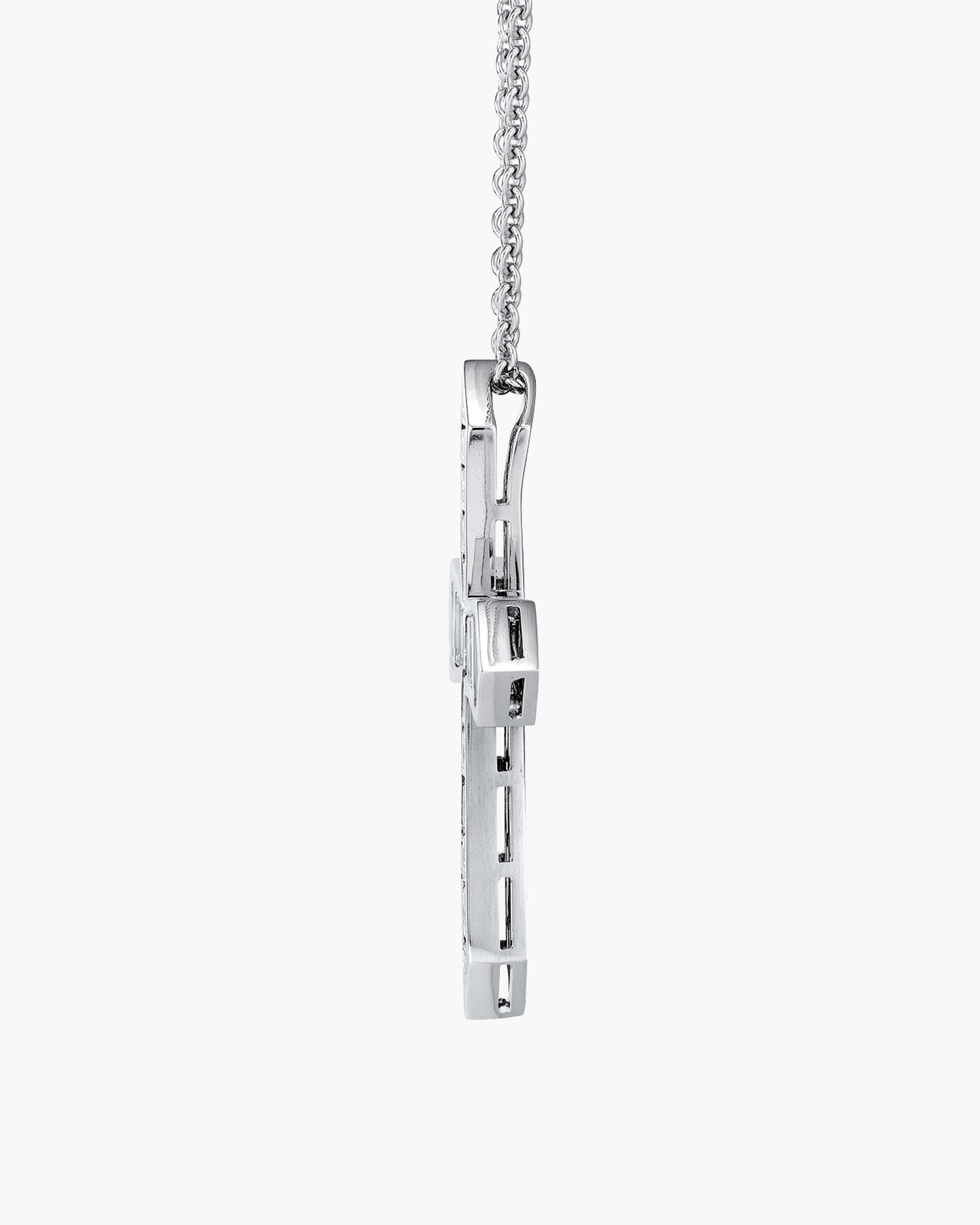 Baguette, Square and Trillion Cut Diamond Cross Pendant Necklace, 9.30 carats