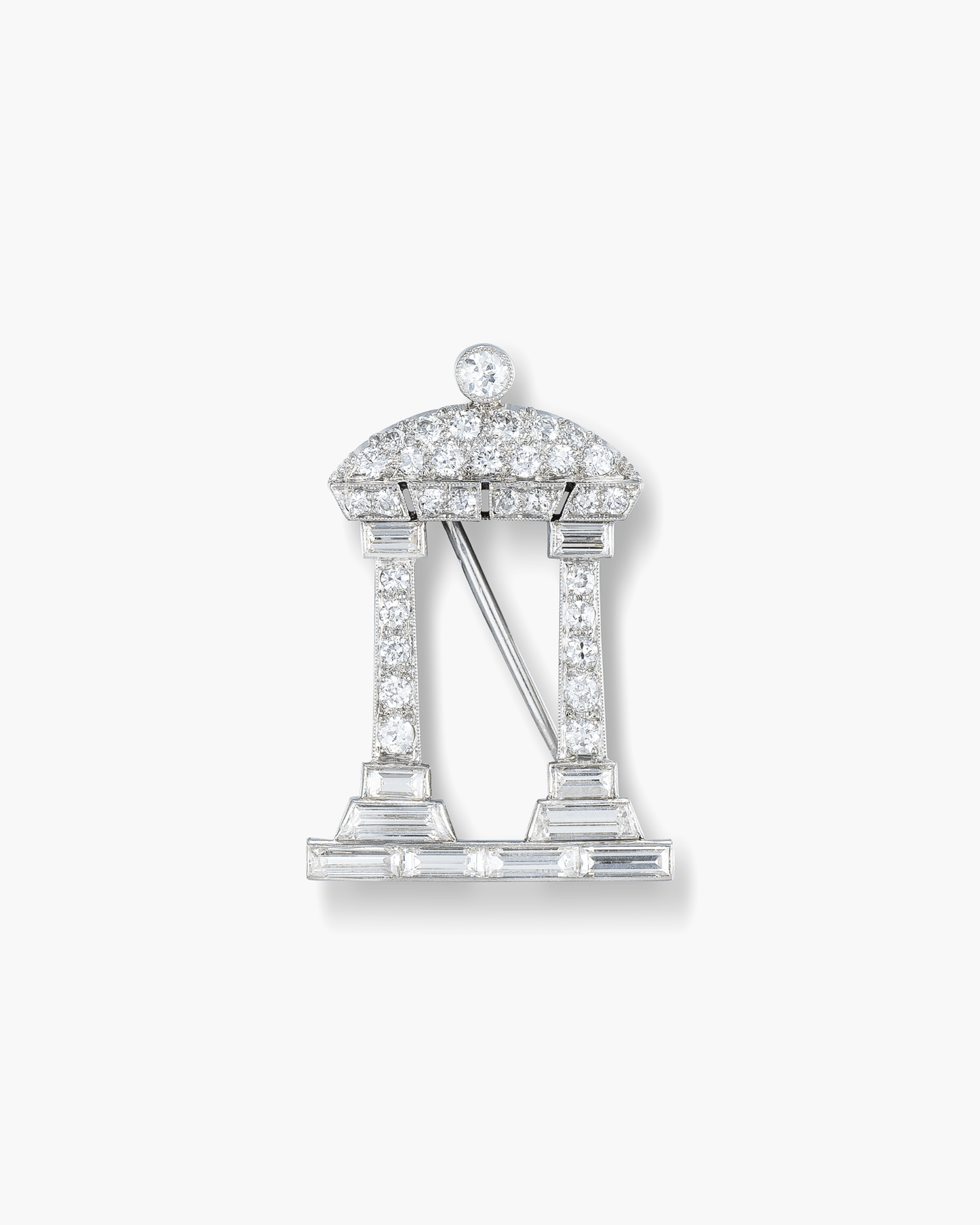 Art Deco Diamond Temple de l'Amour Brooch by Tiffany & Co.