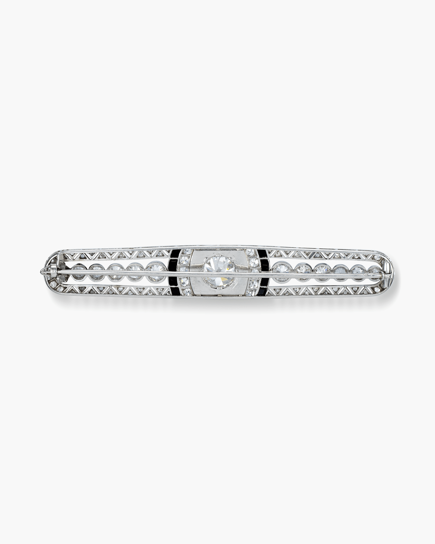Art Deco Diamond and Onyx Brooch
