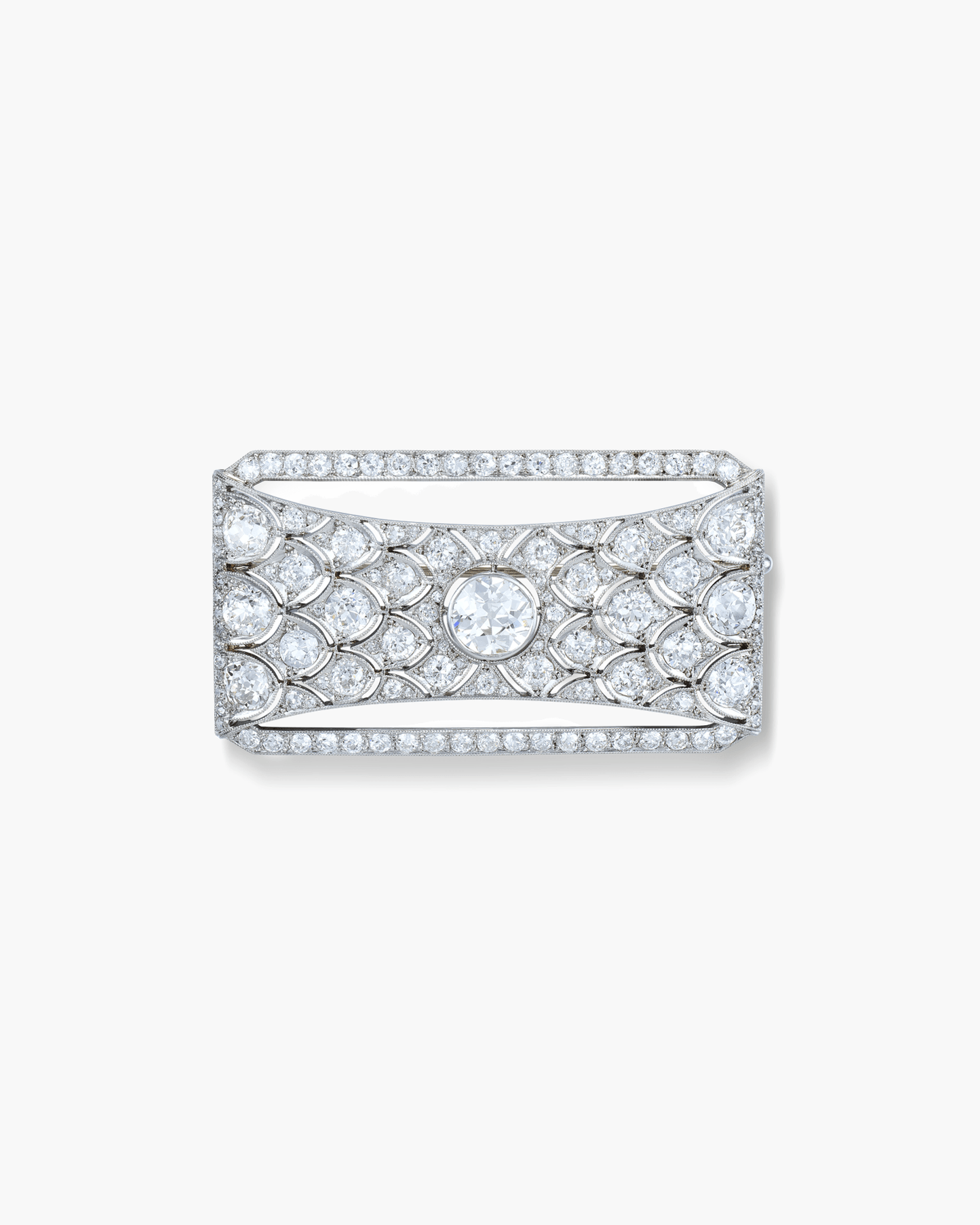 Art Deco Diamond Plaque Brooch