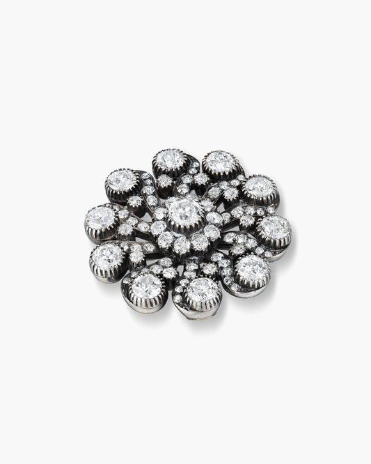 Victorian Diamond Flower Brooch