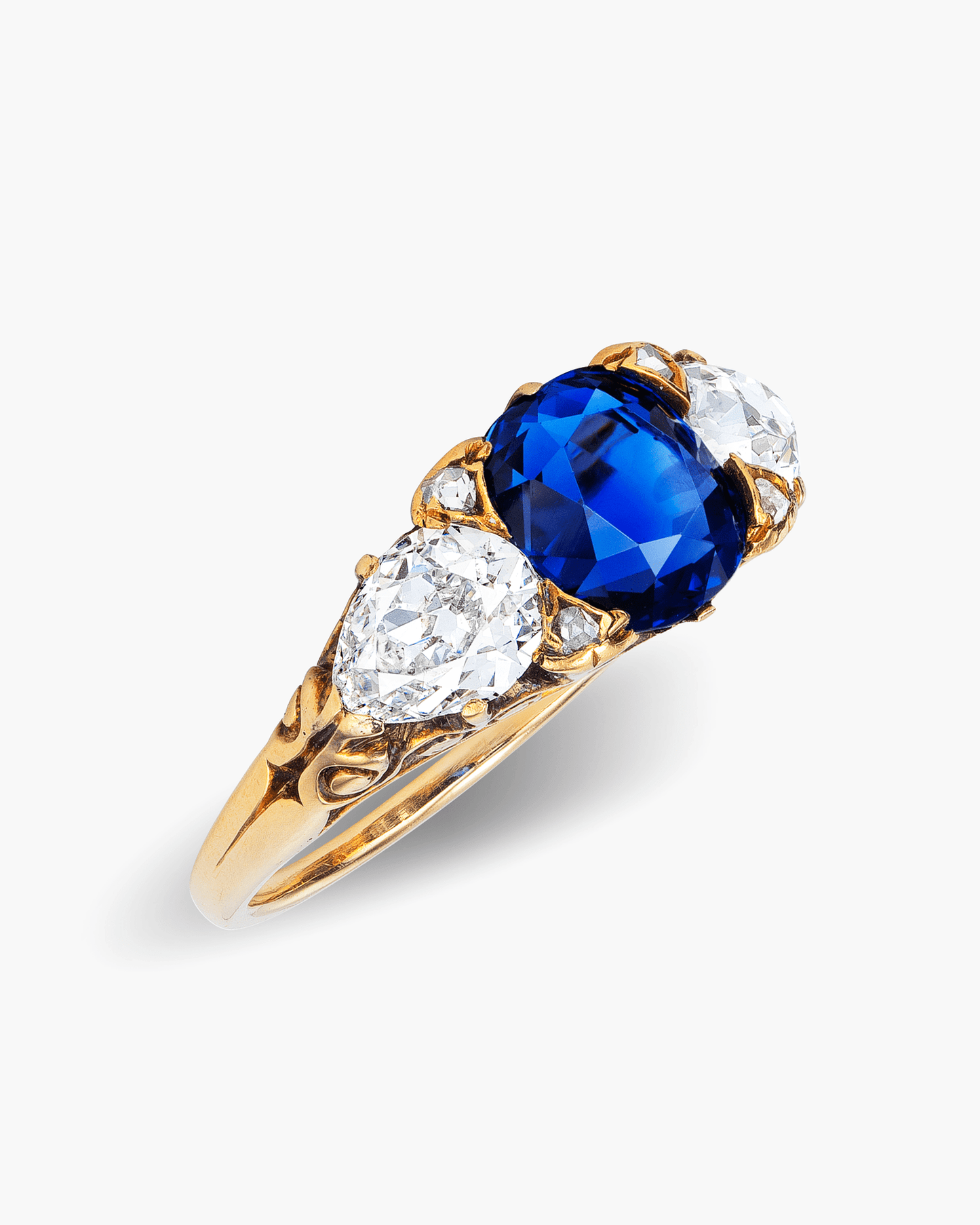 Edwardian Burmese Sapphire and Diamond Ring
