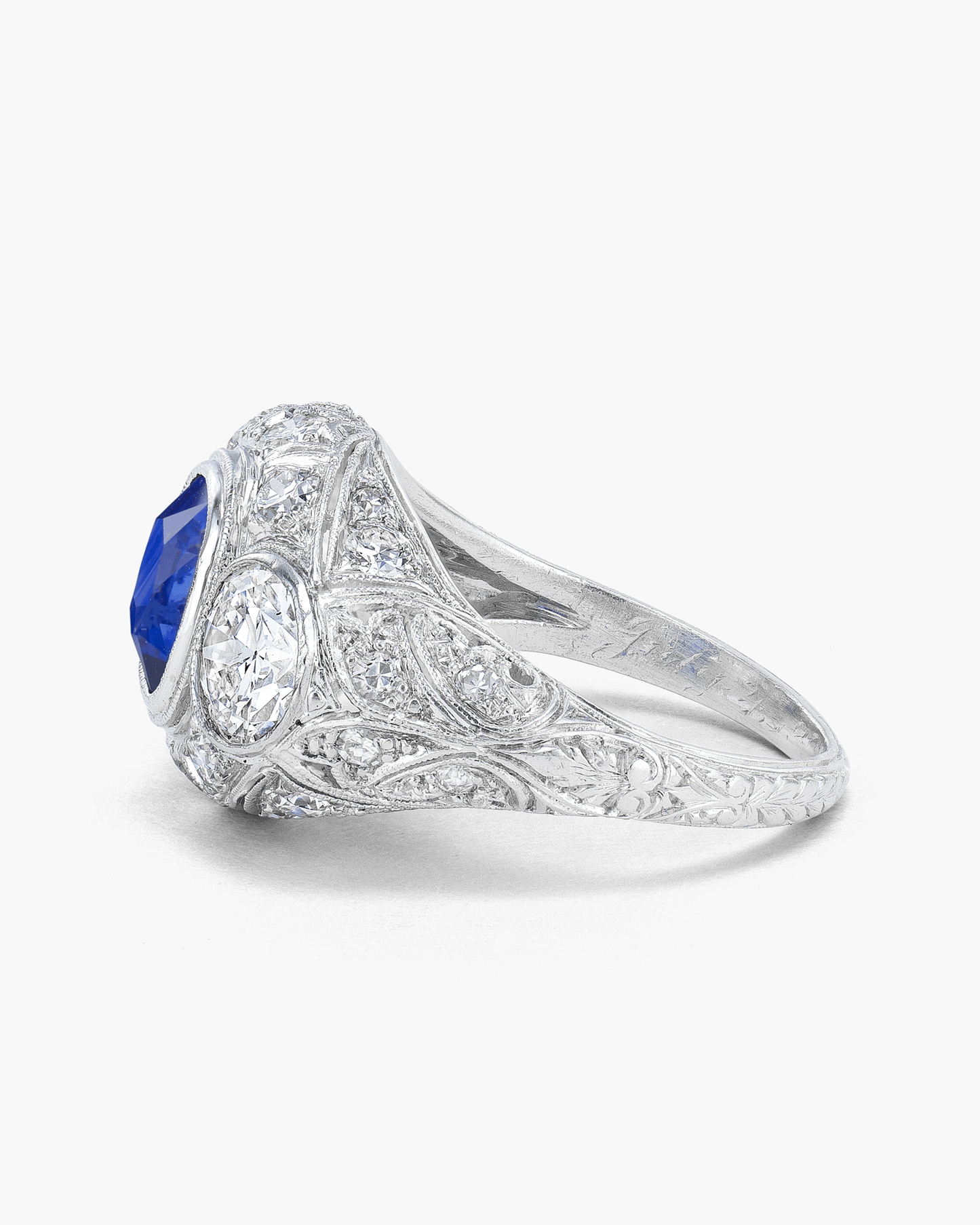Art Deco Ceylon Sapphire and Diamond Ring