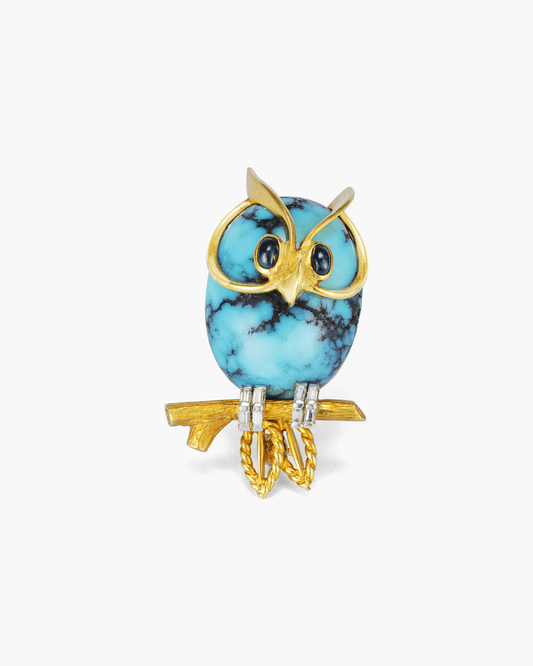 Estate Owl Brooch by Cartier