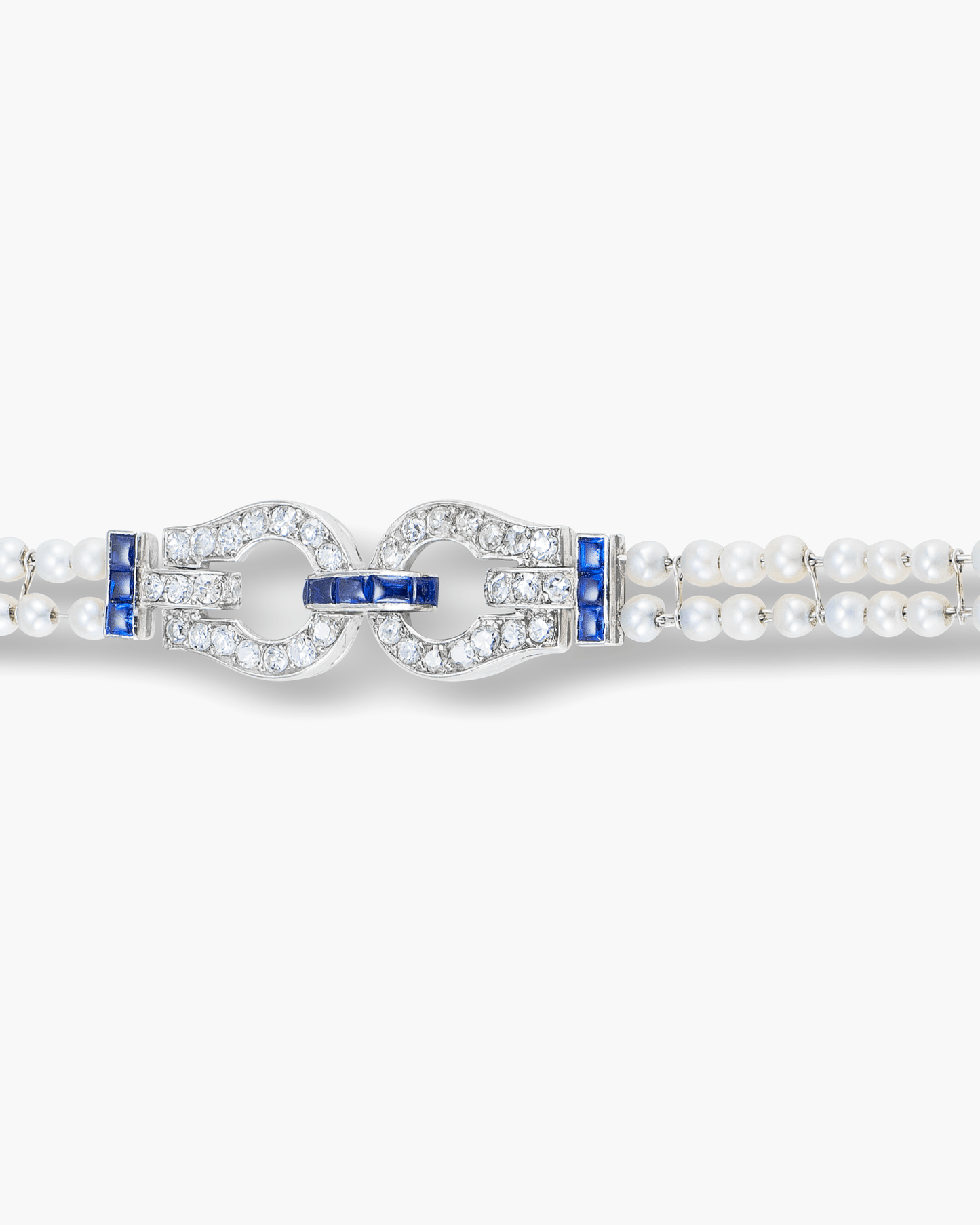 Edwardian Natural Pearl, Diamond and Sapphire Bracelet