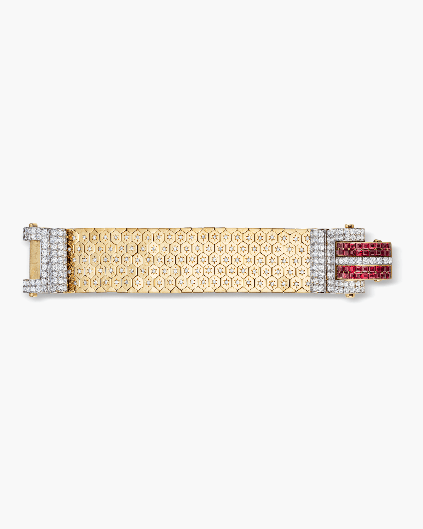 Estate Diamond and Ruby Ribbon Bracelet