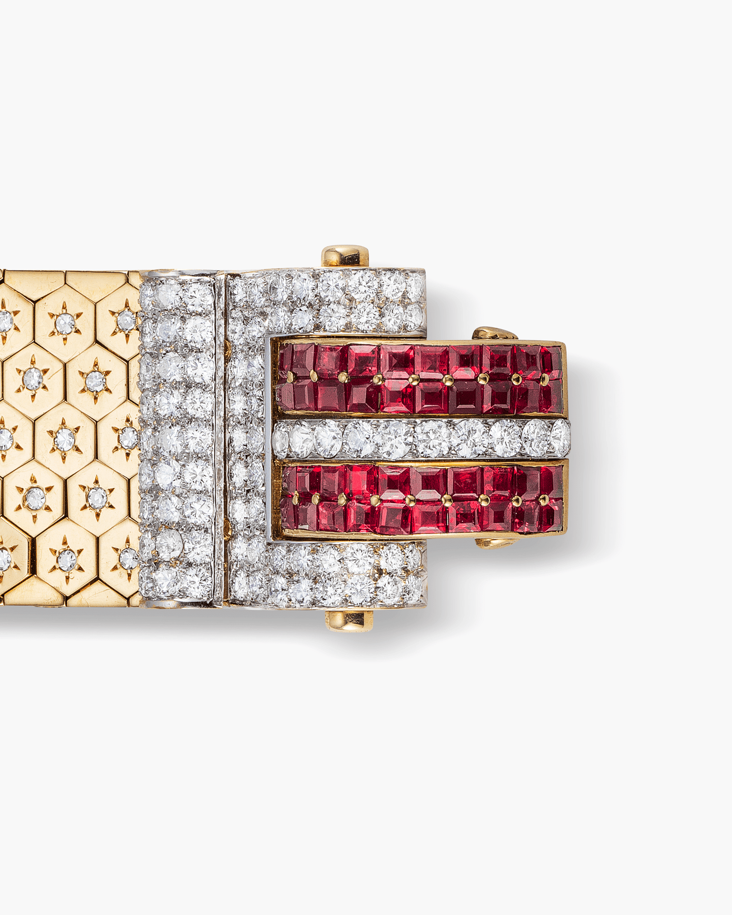Estate Diamond and Ruby Ribbon Bracelet