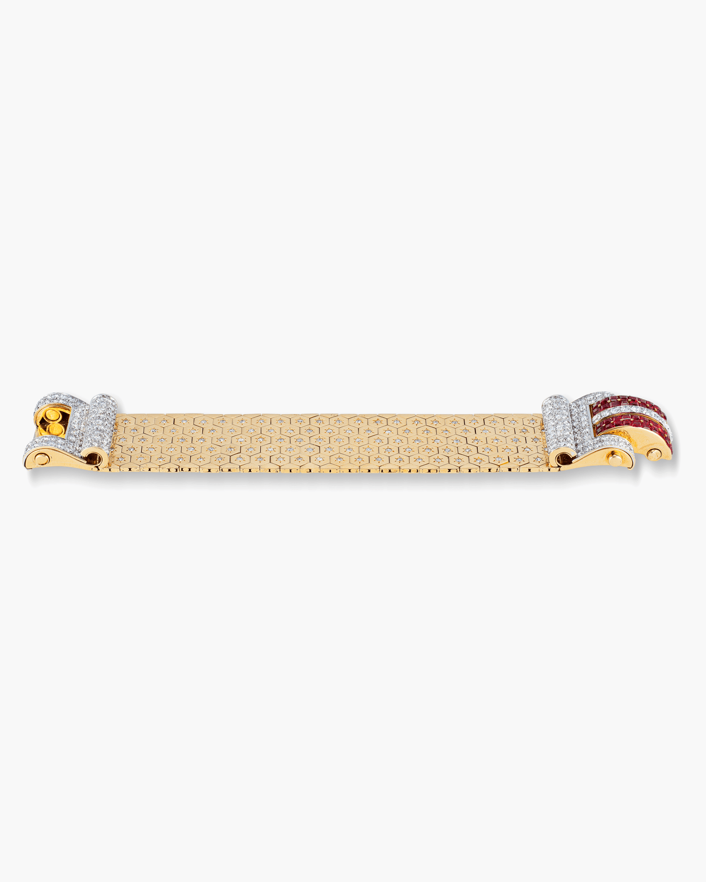 Estate Diamond and Ruby Ribbon Bracelet