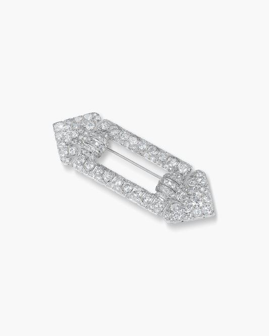 Art Deco Diamond Buckle Brooch by Cartier