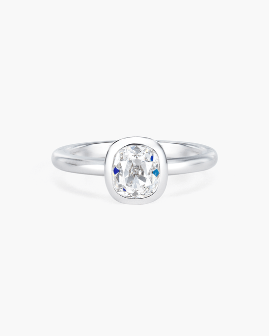 0.91 carat Antique Cushion Cut Diamond Ring