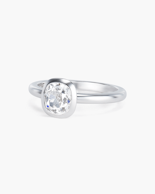 0.91 carat Antique Cushion Cut Diamond Ring
