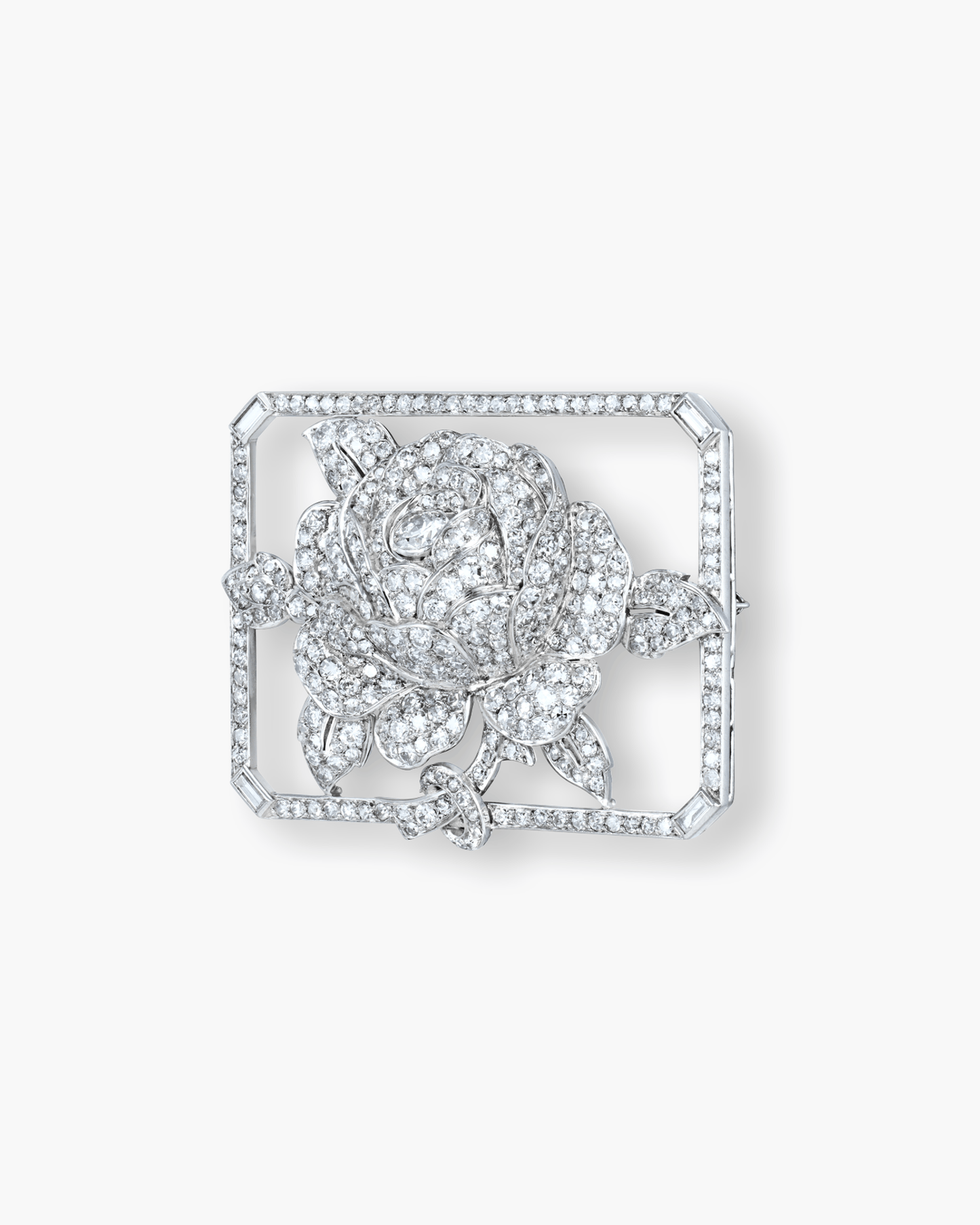 Art Deco Diamond Rose Brooch by Lacloche Frères