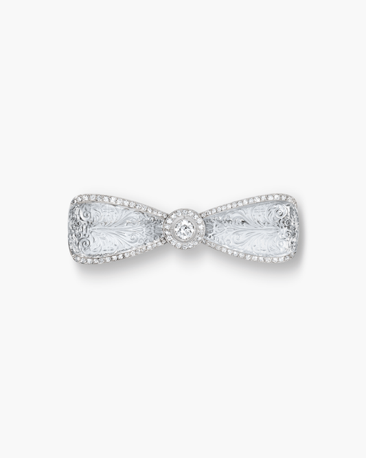 Edwardian Rock Crystal and Diamond Bow Knot Brooch by Cartier