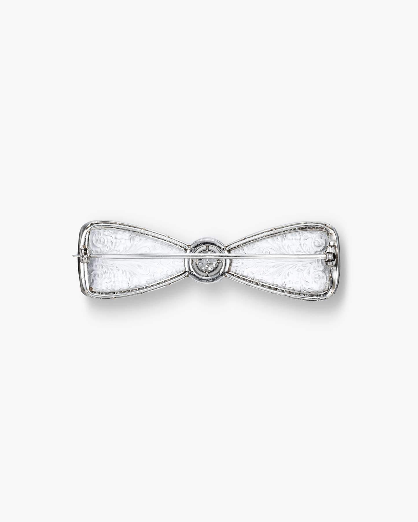Edwardian Rock Crystal and Diamond Bow Knot Brooch by Cartier