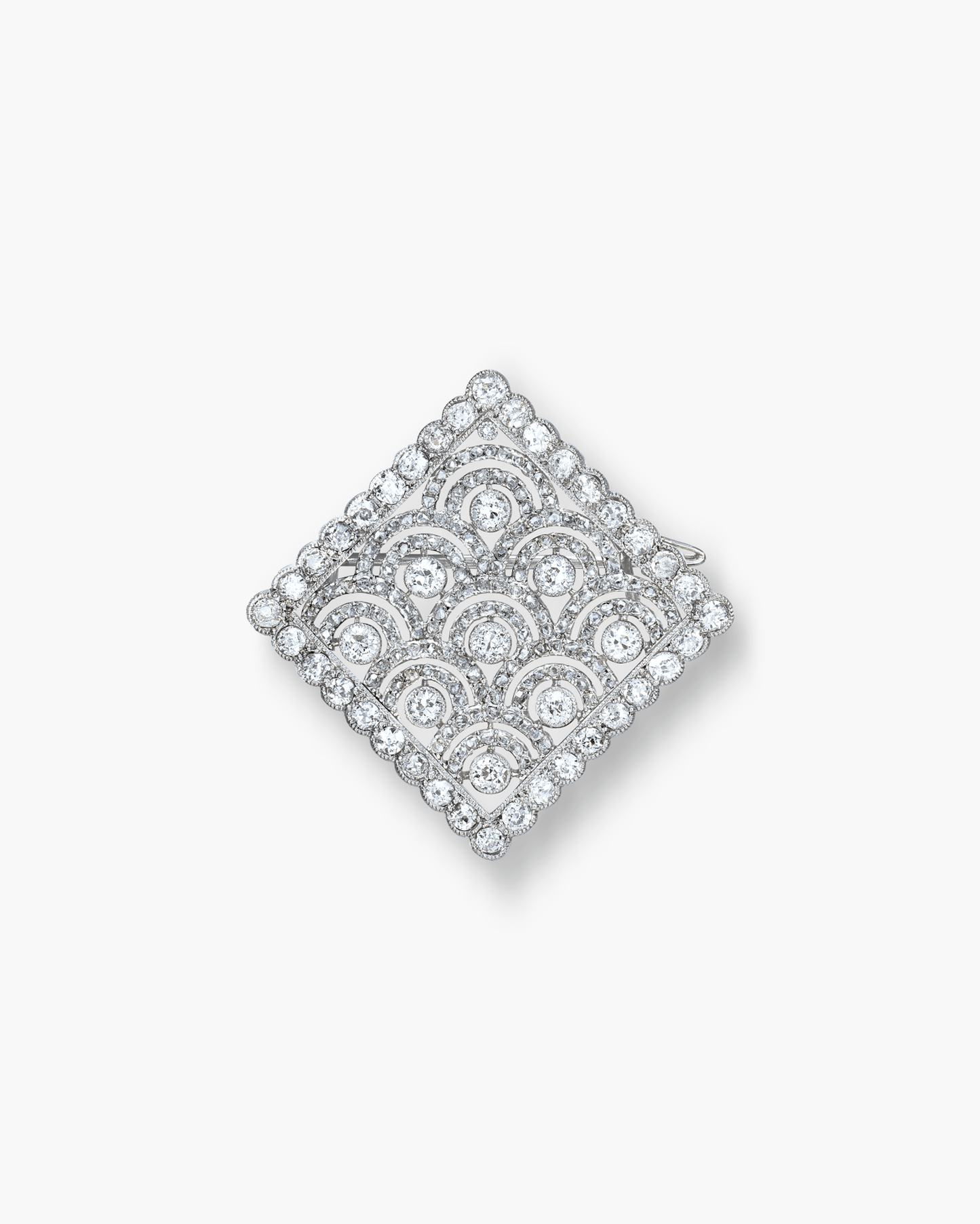 Edwardian Diamond Lozenge Brooch by Cartier