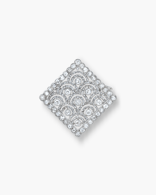 Edwardian Diamond Lozenge Brooch by Cartier