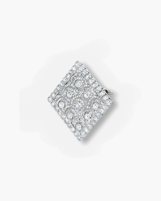 Edwardian Diamond Lozenge Brooch by Cartier